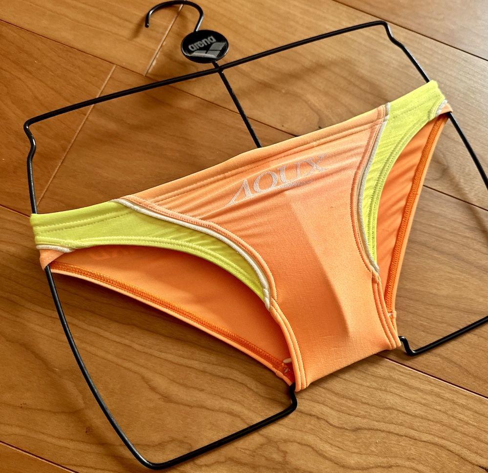 AQUX　競パン　オレンジ×イエロー　ライフセーバー 　ssサイズ　rq632