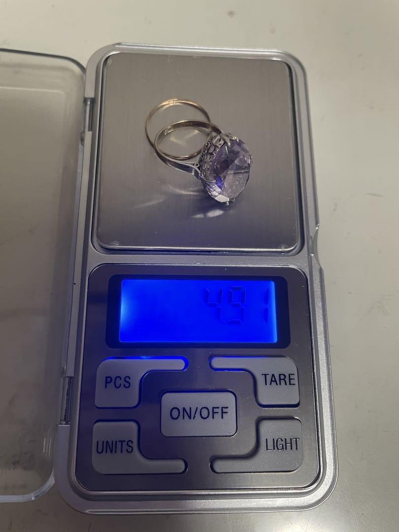 紫色の宝石リングと指輪 計4.91g