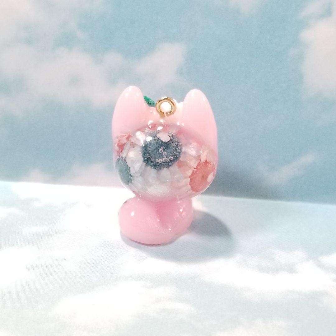 フェネックギツネ・レジン・ドライフラワー・パーツ 動物フィギュア フェネックギツネ きつね 置物 テラリウム