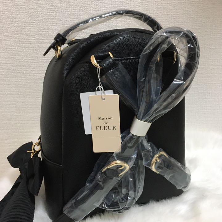 新品タグ付き Maison de FLEUR リボンMリュック Drm76-m97072557571 定番新品