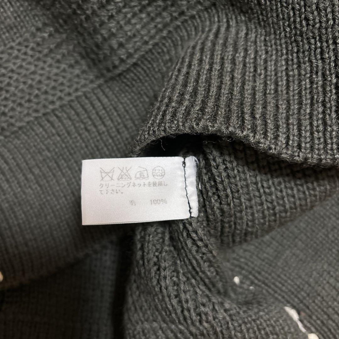 90s 日本製 ISSEY MIYAKE ウール セーター 深緑 切り替え