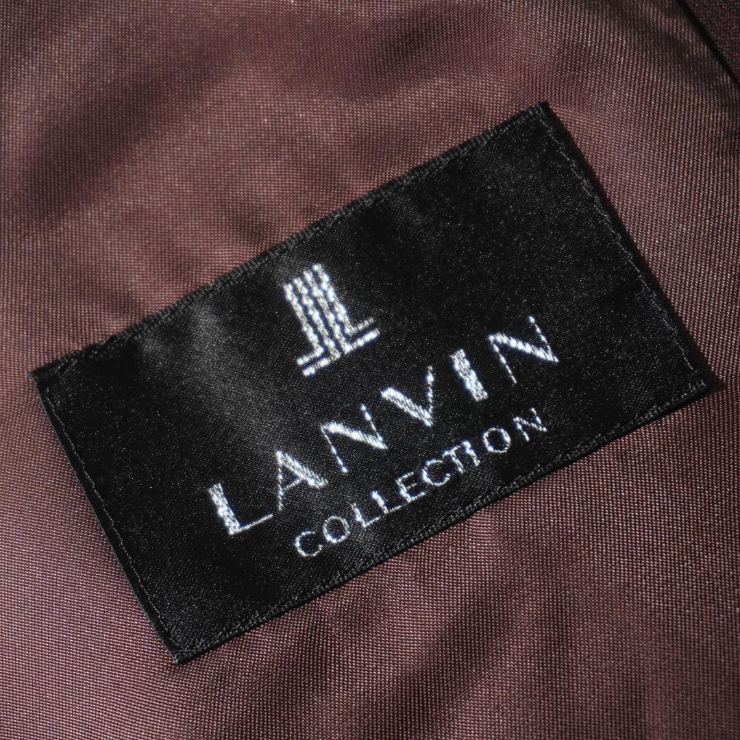 LANVIN シルク混 ミリタリージャケット 光沢 ワインレッド/VW514