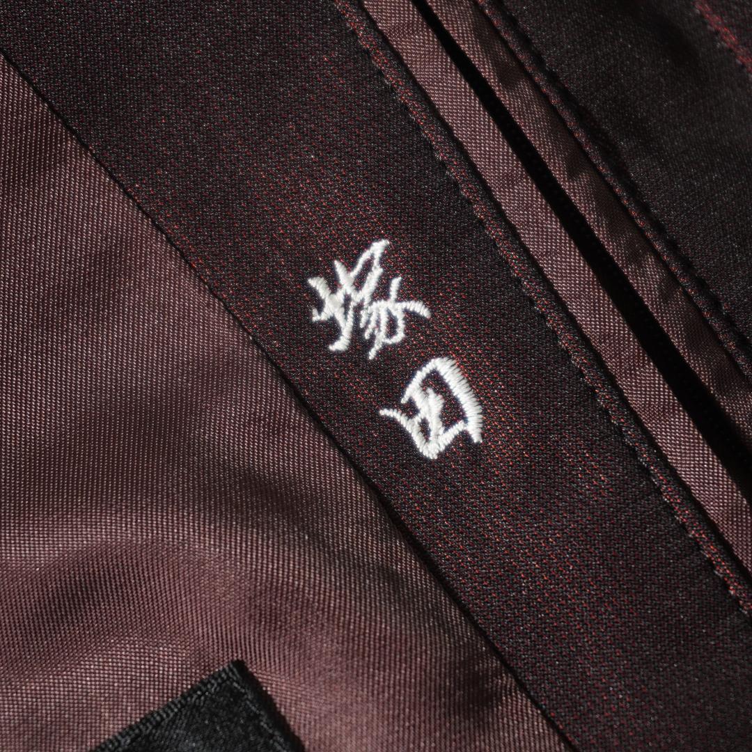LANVIN シルク混 ミリタリージャケット 光沢 ワインレッド/VW514