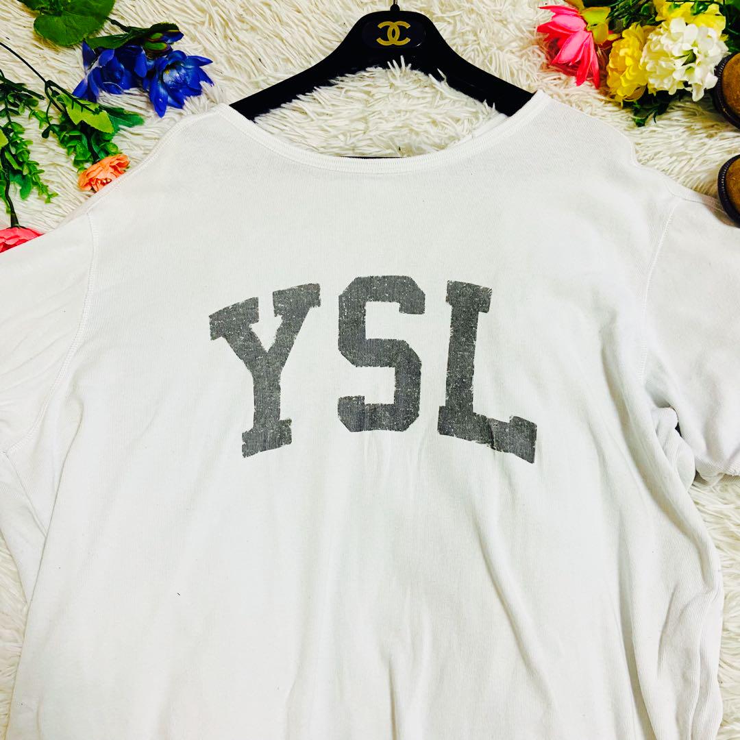 イヴサンローラン ロゴ Tシャツ YSL イヴ・サンローラン YSLロゴTシャツ 希少 90s レア 福助 - メルカリ