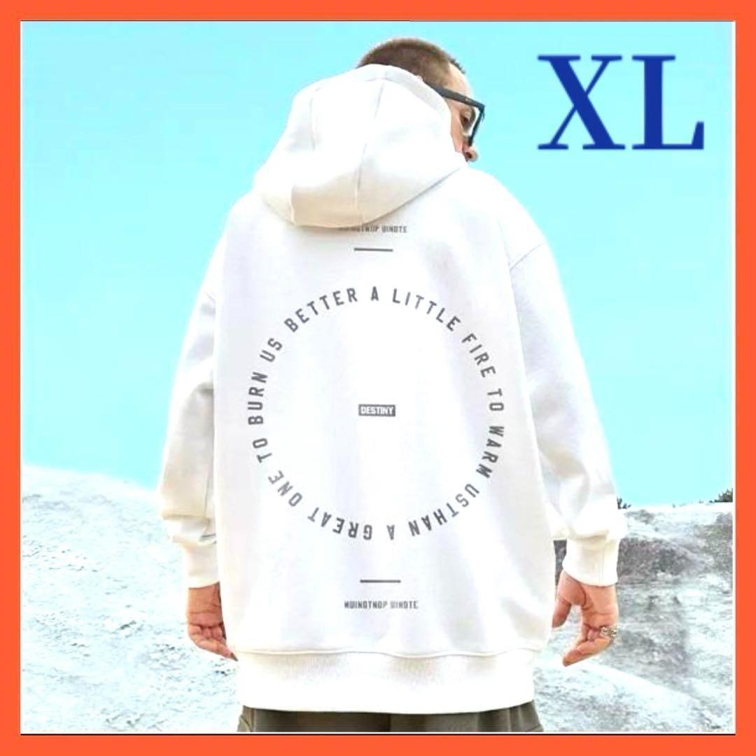 メンズ ストリート レディース オーバーサイズ  パーカー ホワイト XL
