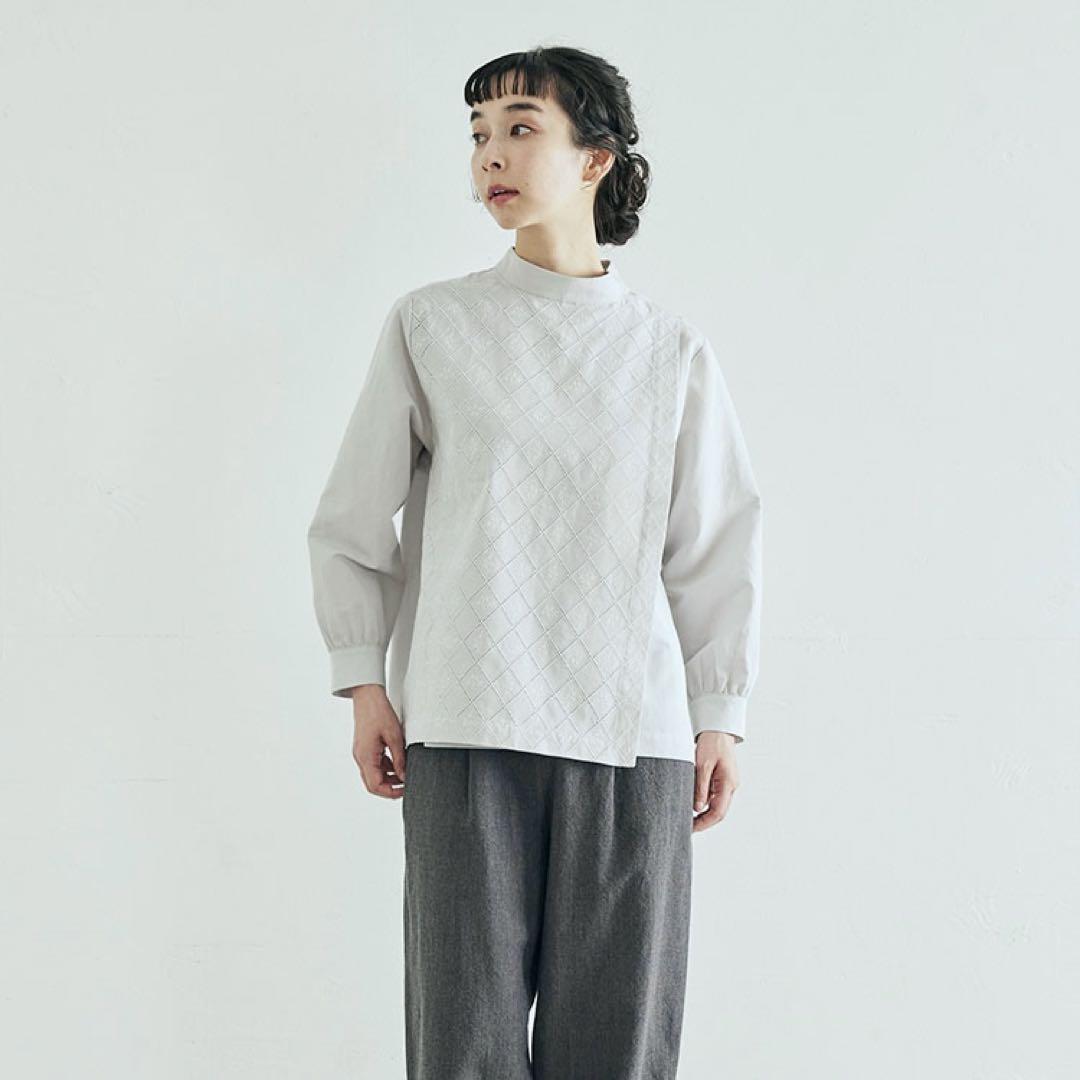 中川政七商店 刺繍のかさねブラウス 花星 麻×綿