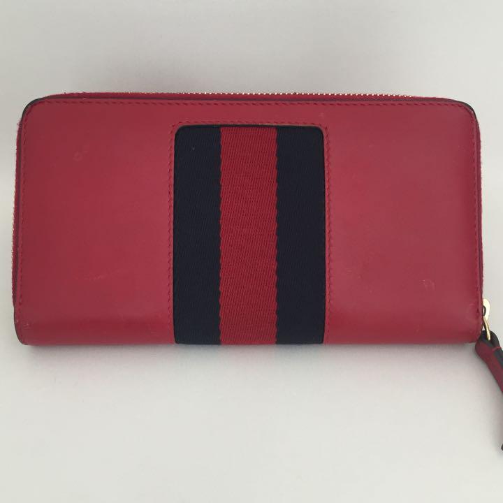 GUCCI シルヴィ ラウンドファスナー 長財布 レッド グッチ