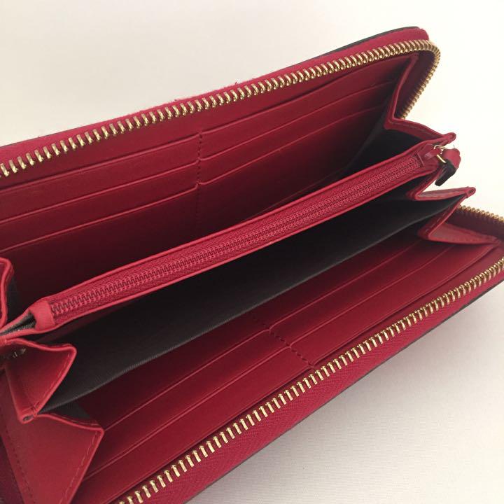 GUCCI シルヴィ ラウンドファスナー 長財布 レッド グッチ