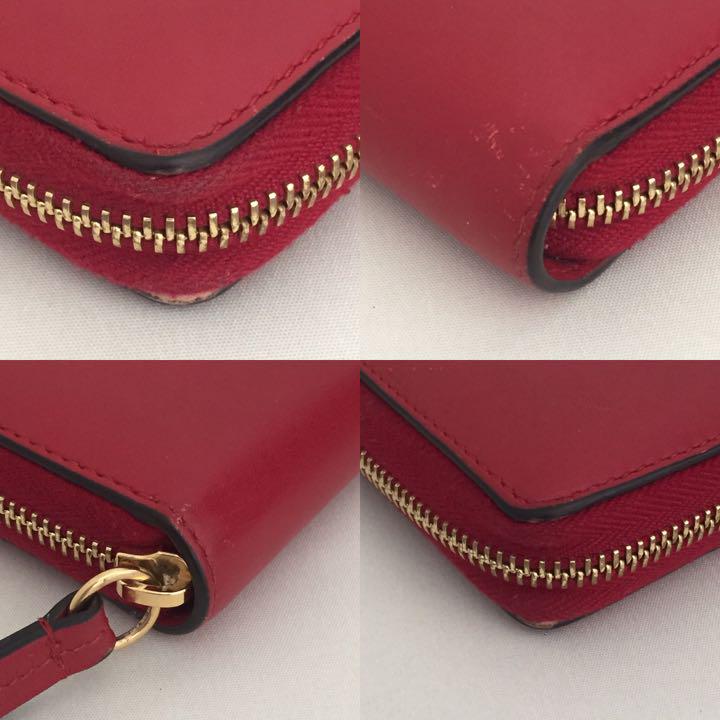 GUCCI シルヴィ ラウンドファスナー 長財布 レッド グッチ