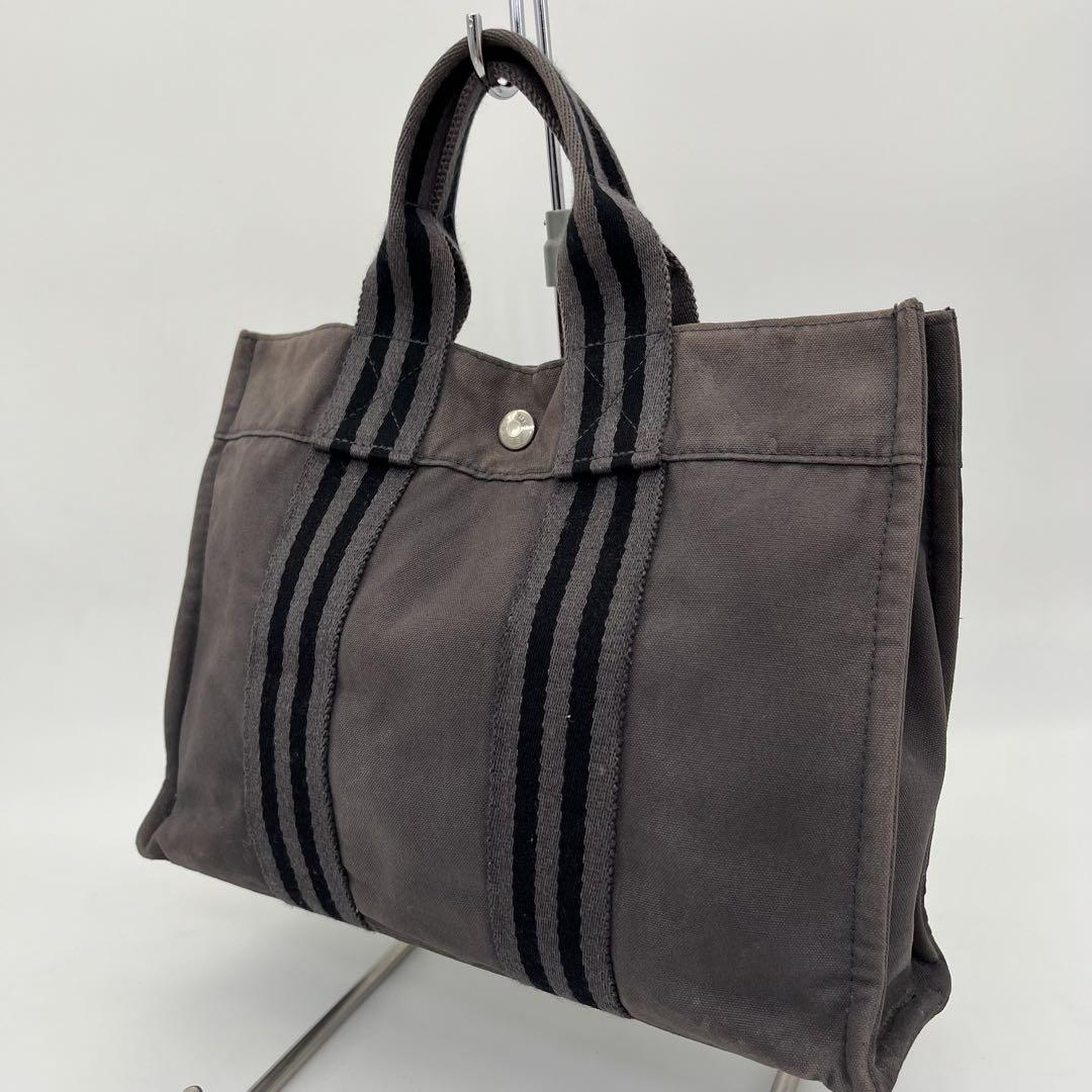 HERMES ハンドバッグ ミニトート 手提げ フールトゥPM ロゴ金具 グレー