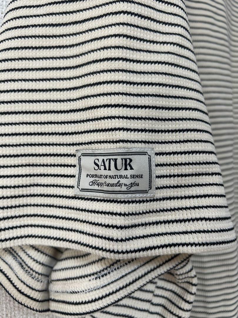 SATUR ボーダー　ポロシャツ