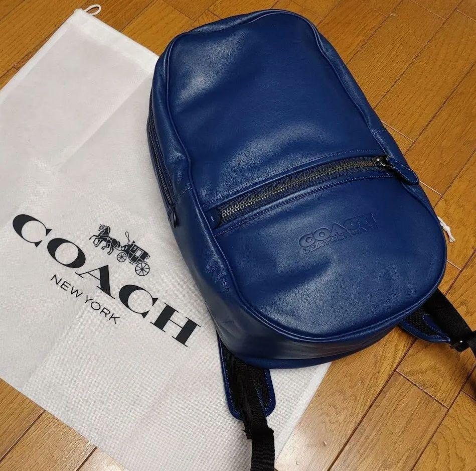 【間もなく再出品】COACH リュックサック ネイビー レザー