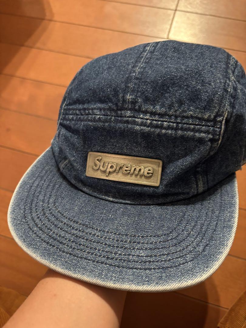 Supreme デニムキャップ ロゴプレート付き
