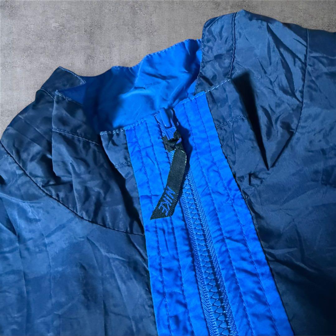【578】90年代NIKEナイロンジャケット刺繍ロゴ短丈マルチカラー銀タグ古着