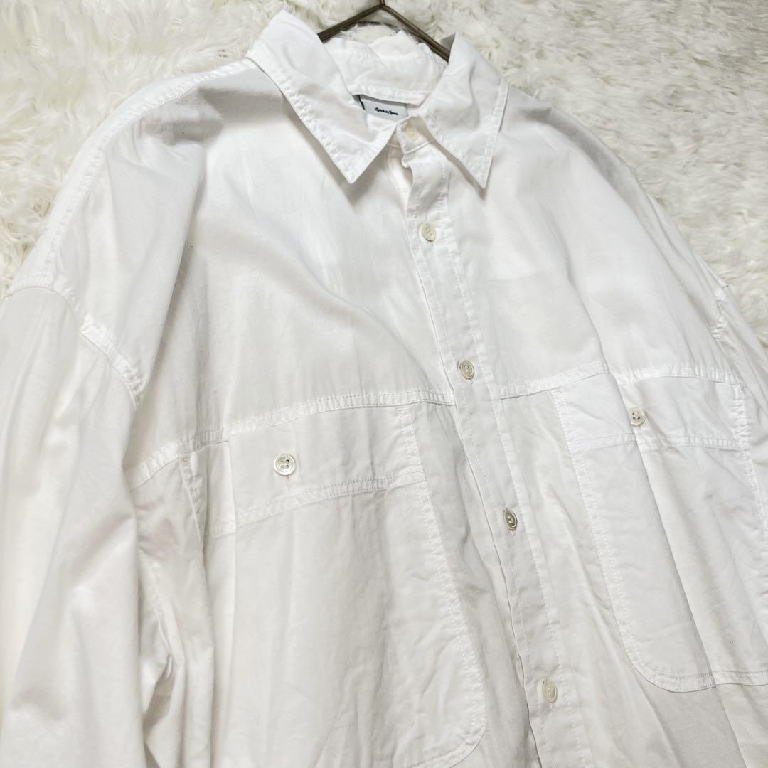 【美品】2023S/S スピックアンドスパン ボイルロングルーズシャツ ホワイト