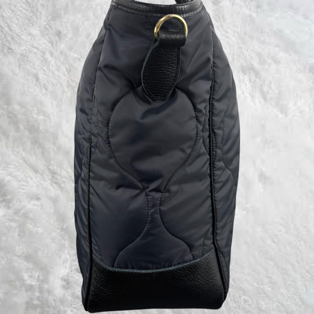 極美品✨ヤングアンドオルセン　キルトトートバッグ　アローズ別注　黒　ストラップ付