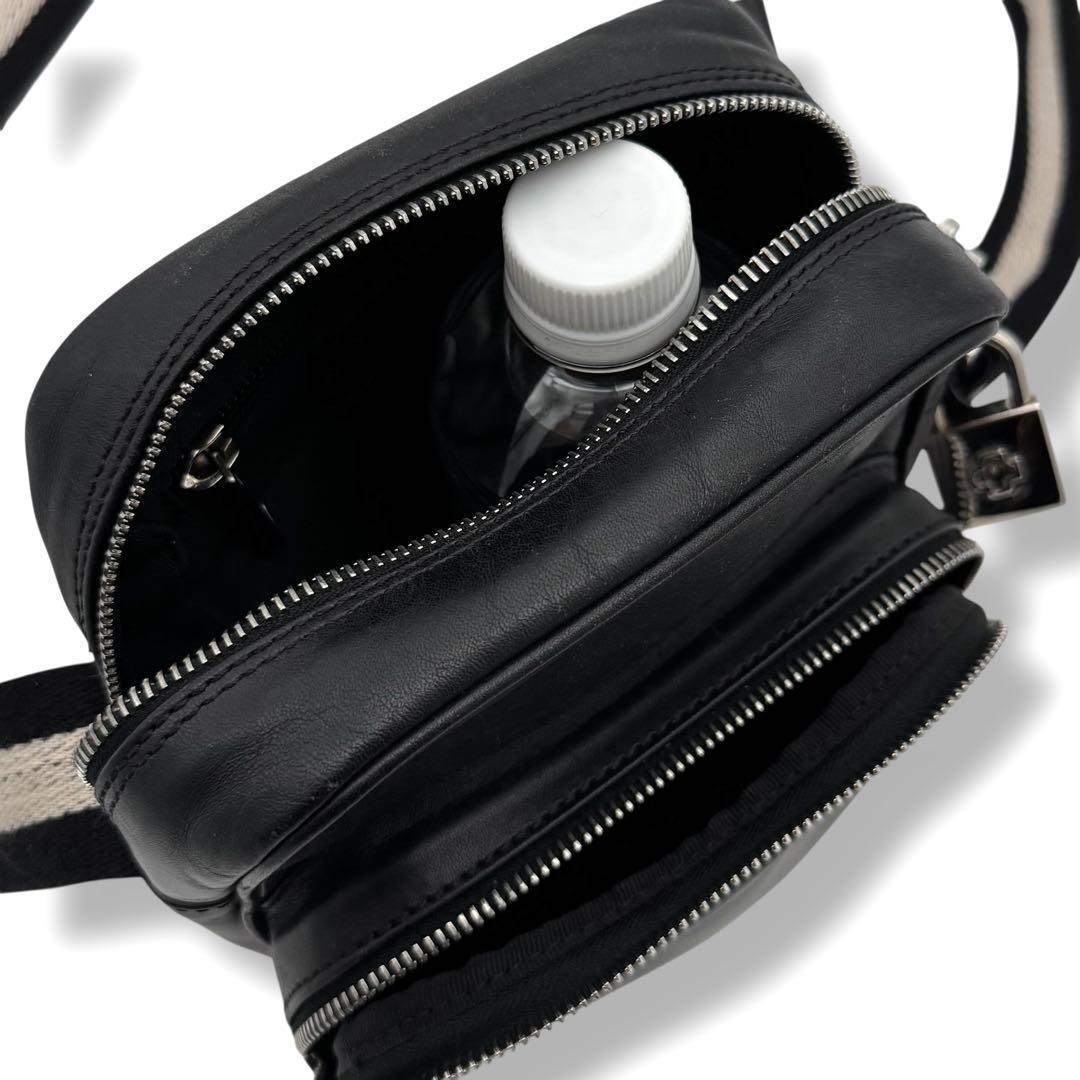 BALLY ショルダーバッグ クロスボディ レザー 南京錠 ブラック