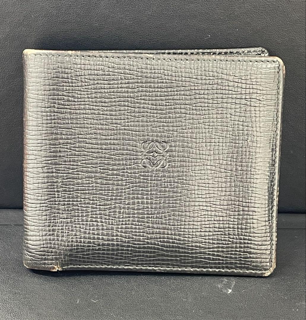 ♦️LOEWE ロエベ　二つ折り財布　ブラック　メンズ