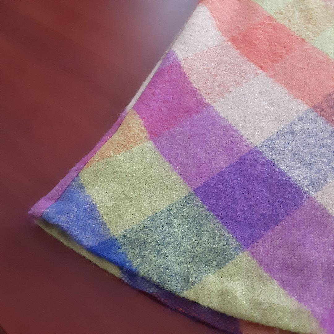 シビラ マルチカラー ブロック チェック ウール スカート M 新品