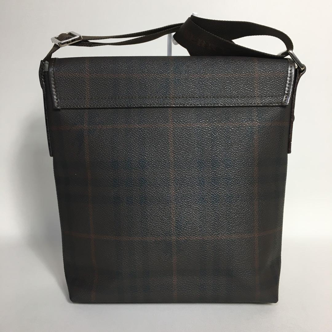 2505-44｜美品｜バーバリー ショルダーバッグ ダークブラウン チェック