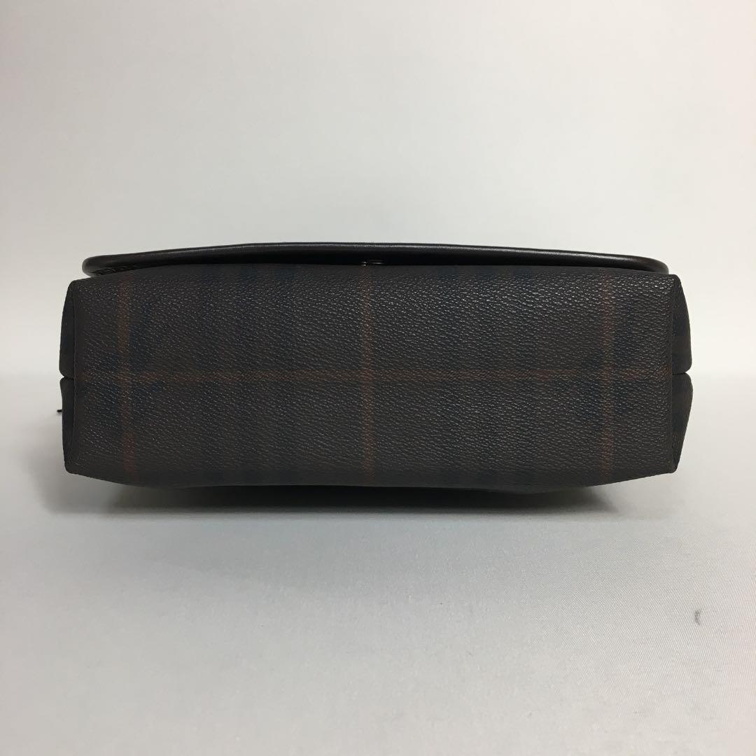 2505-44｜美品｜バーバリー ショルダーバッグ ダークブラウン チェック