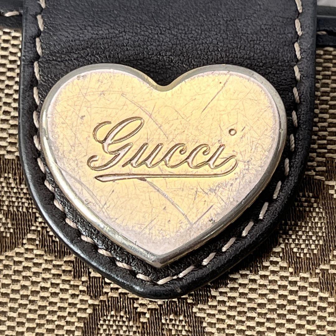 GUCCI✨GGキャンバス ラブリーハート Wホック ゴールド金具