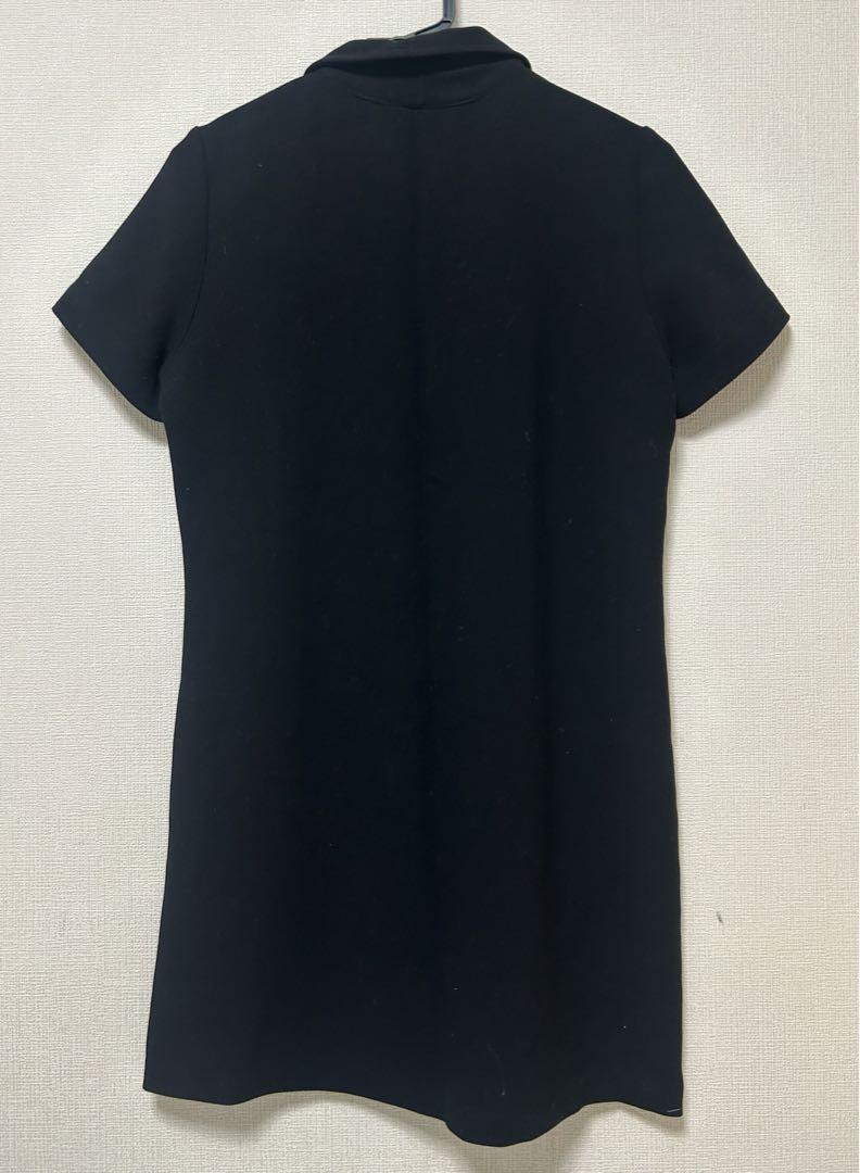 ZARA】ZARA ポロシャツ風ミニワンピース ブラック 半袖 - メルカリ