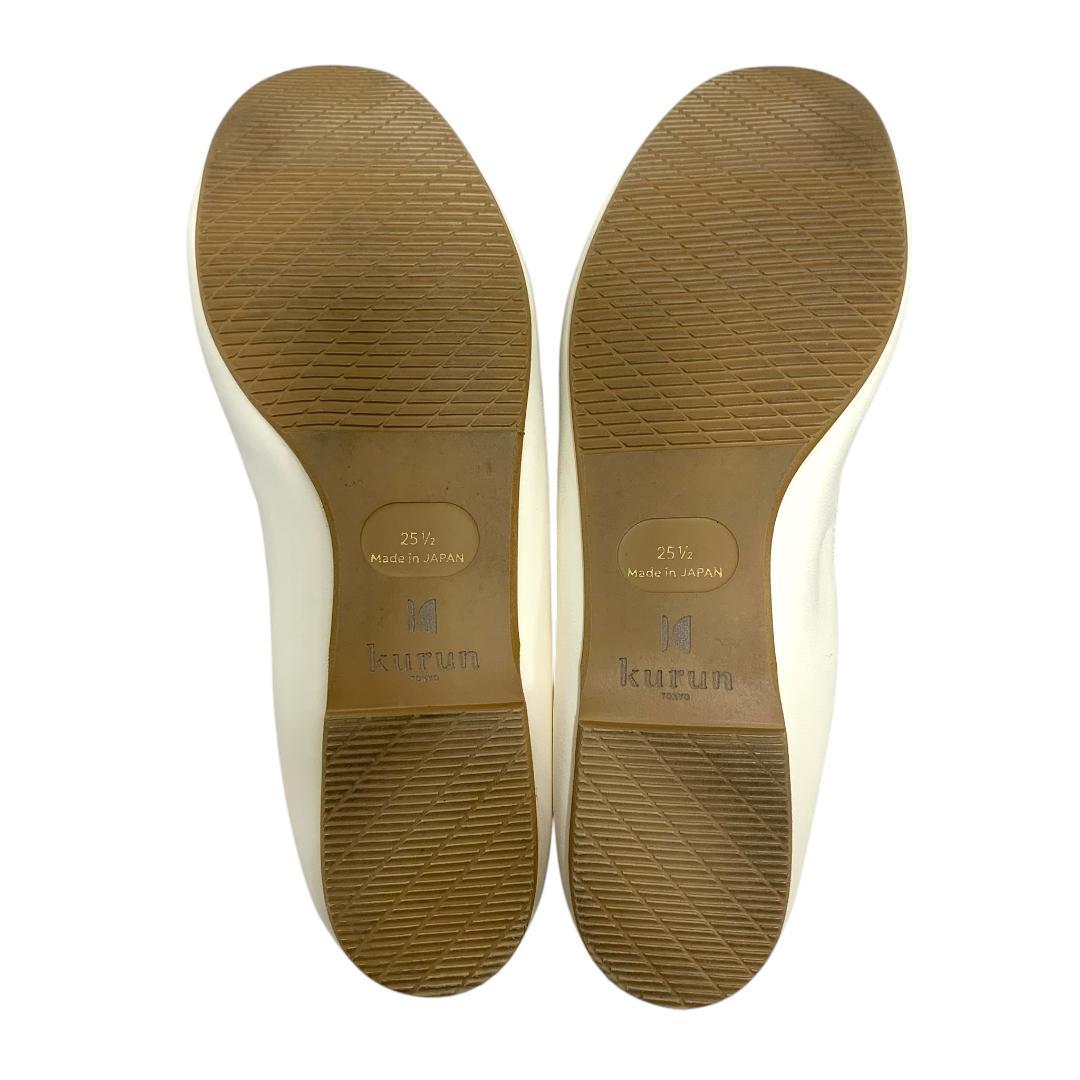 【美品】クルン (25.5) バレエシューズ フラットシューズ 本革 レザー