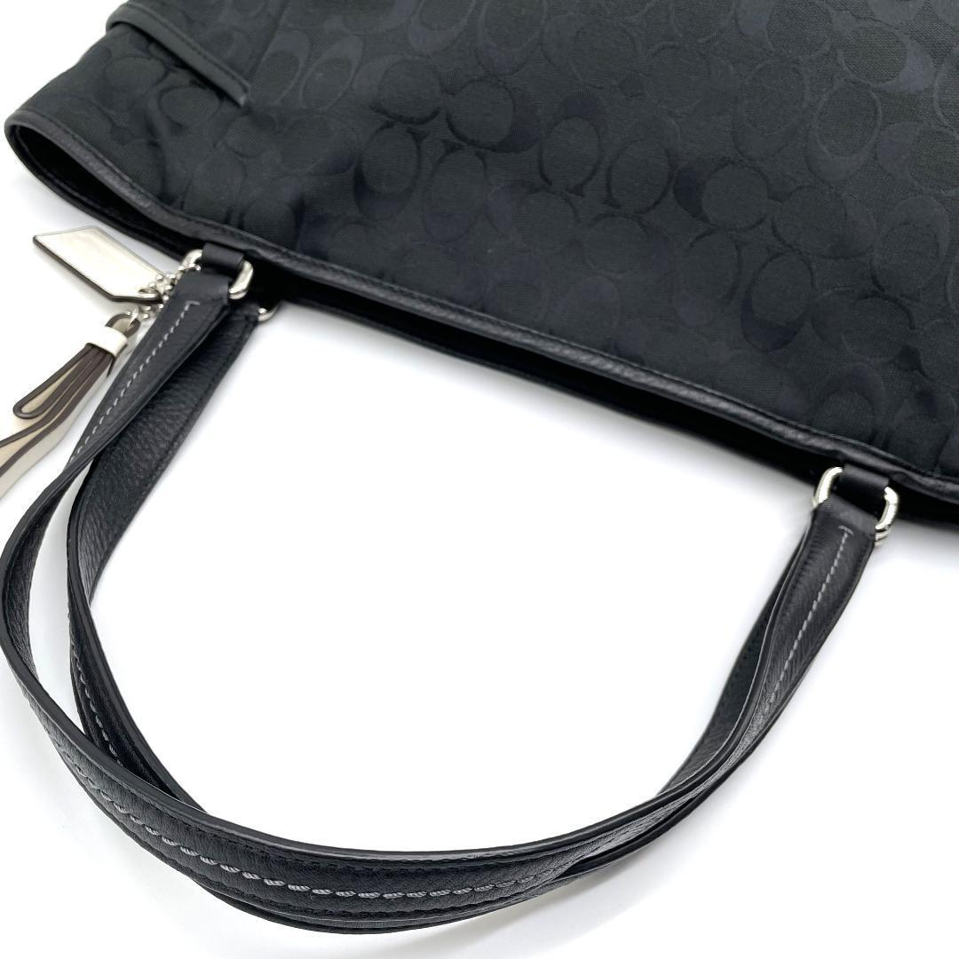 美品✨COACH コーチ シグネチャー トートバッグ キャンバス 黒 ✨良品✨コーチ シグネチャー トートバッグ キャンバス シンプル
