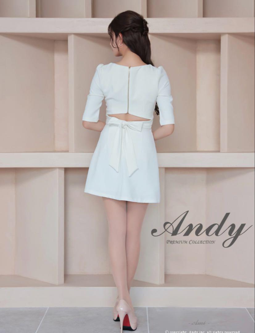 最新値下げ　Andy ハーフスリーブ　キャバドレス　Mサイズ　ホワイト