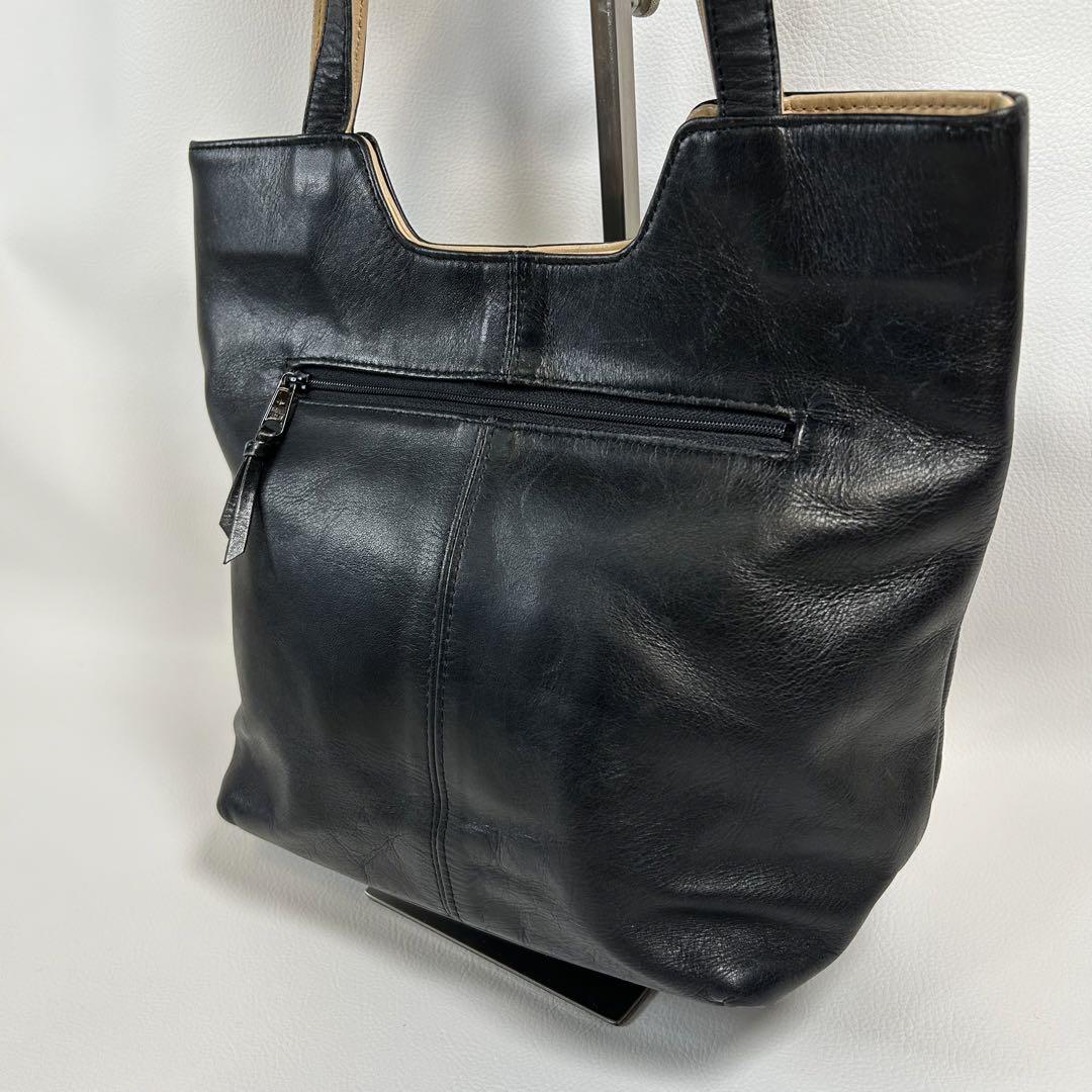 Kitamura キタムラ Kロゴ レザートートバッグ 黒 カットワーク