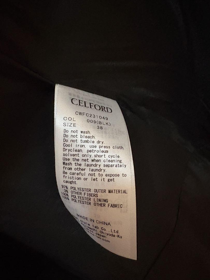 CELFORD　ハーフスリーブペプラムジャケット　38　BLK