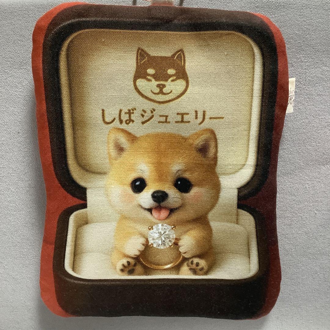 ハンドメイド　フラットポーチ　マスコットポーチ　ワンちゃん　パネル生地　柴犬