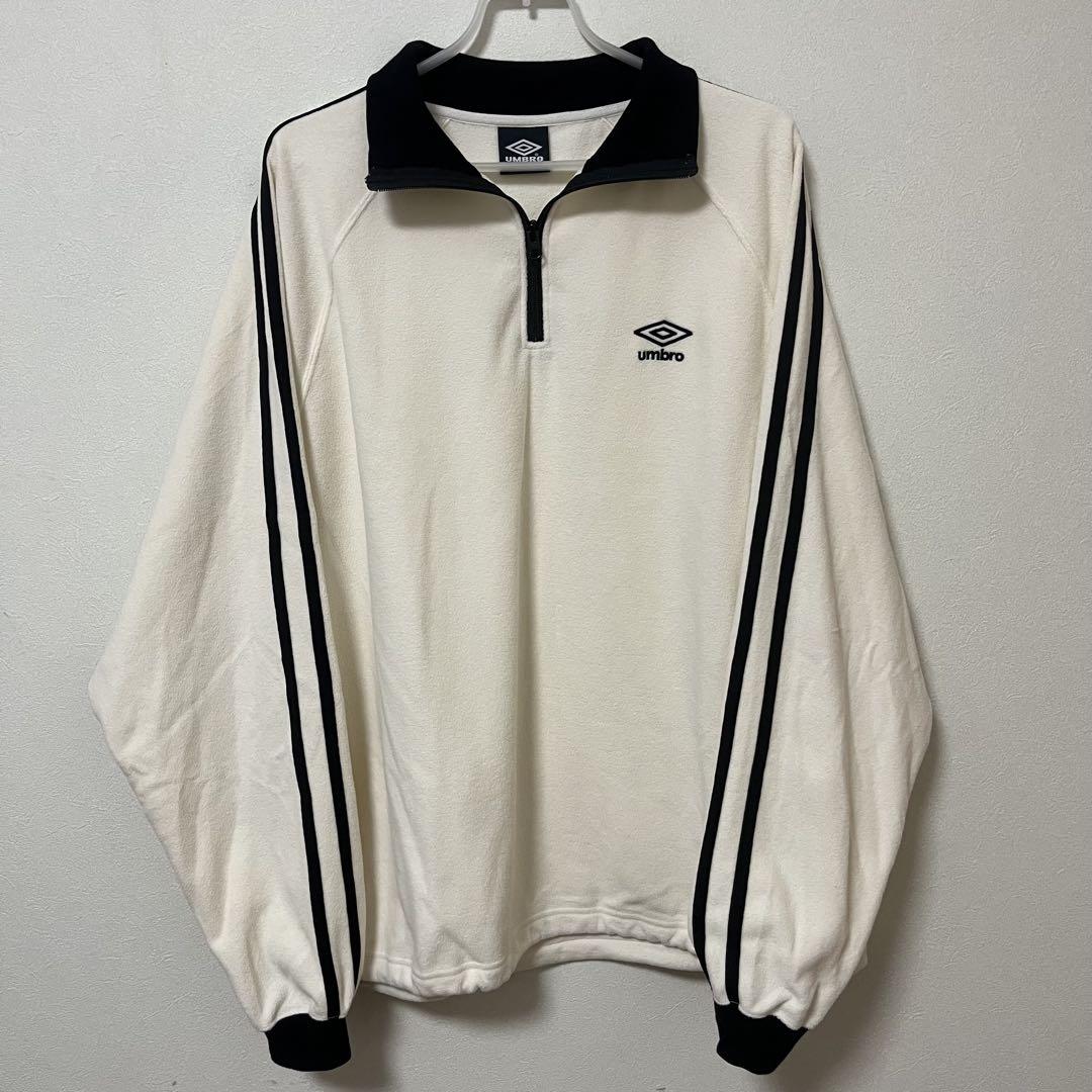 UMBRO 別注PUBLUX フリース ハーフジップ 刺繍ロゴ