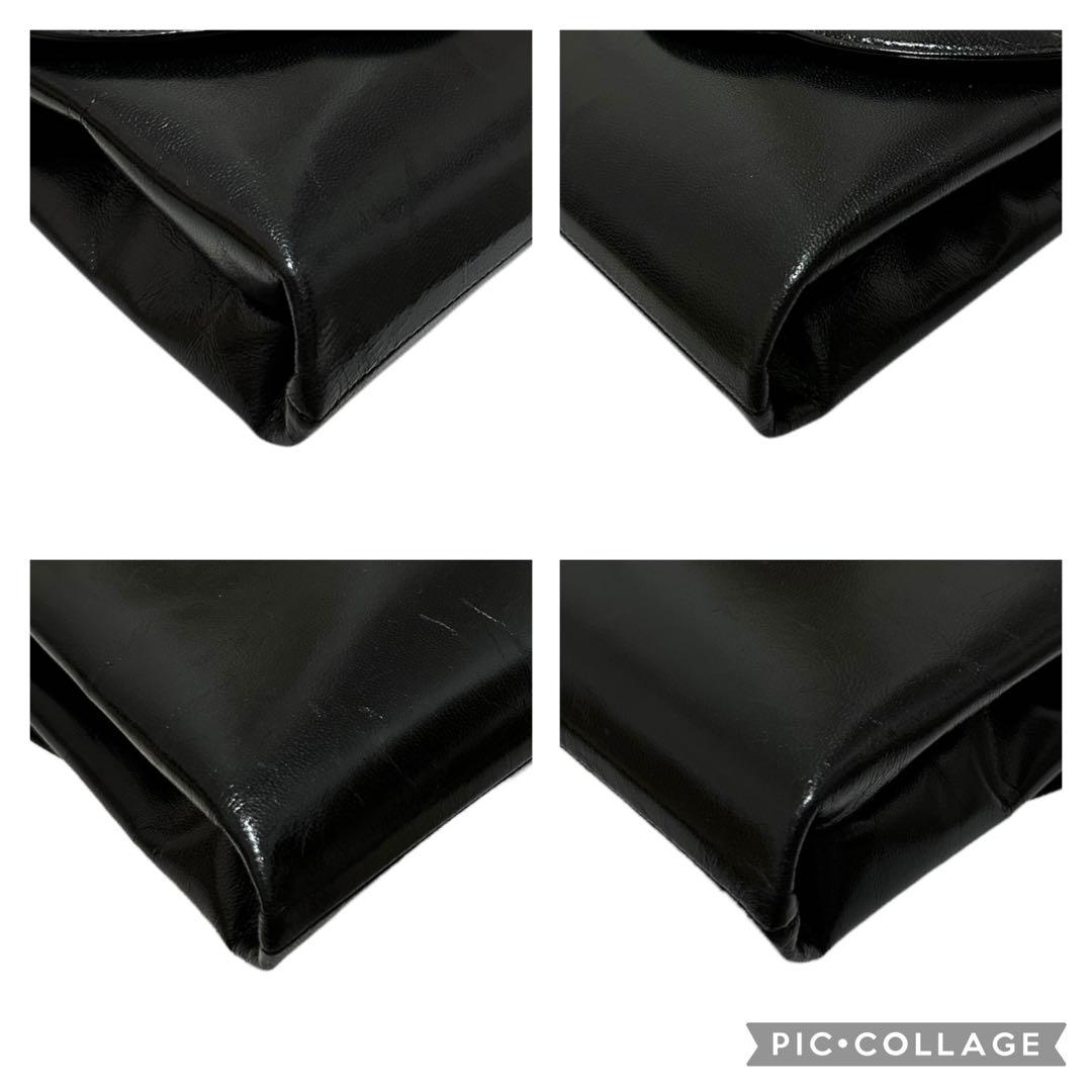美品　ハナエモリ　ショルダーバッグ　チェーンショルダー　レザー　蝶柄　斜め掛け