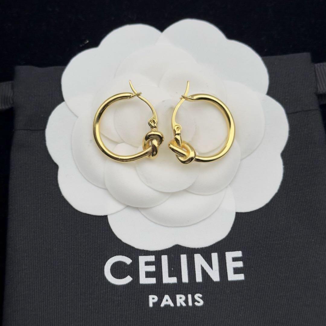 CELINE セリーヌ　ピアス ノットスモールフープ