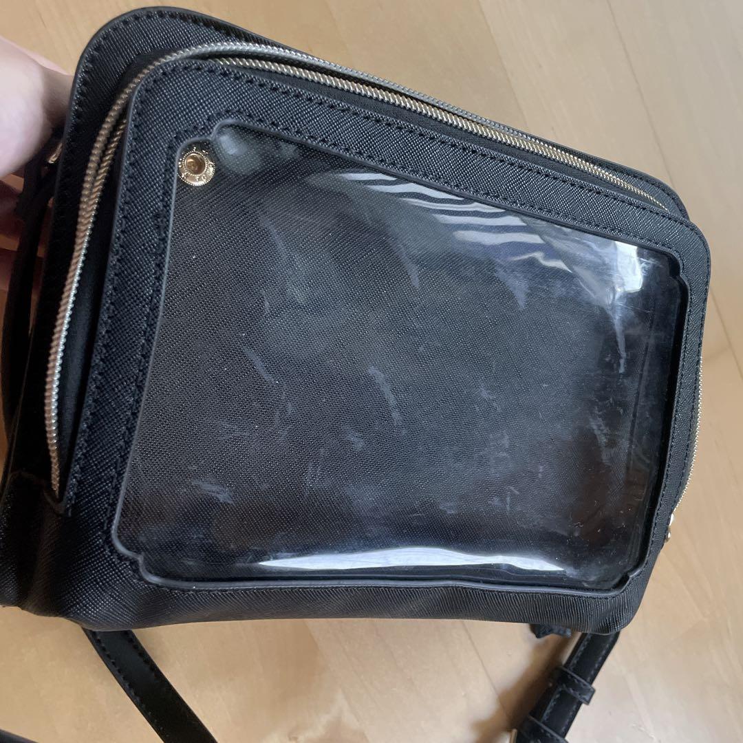 & chouette クリアポケット付きスクエアショルダーバッグ