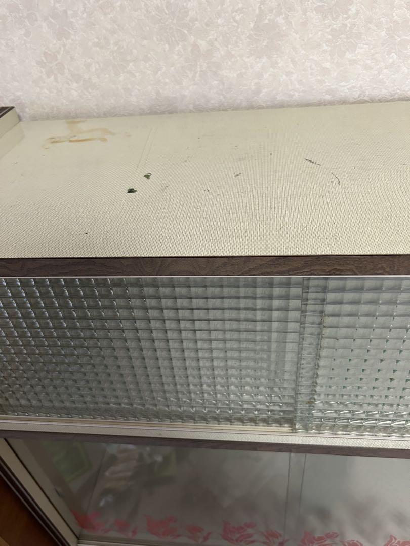 昭和レトロ ガラス扉収納棚 水屋　食器棚　引き取り可能