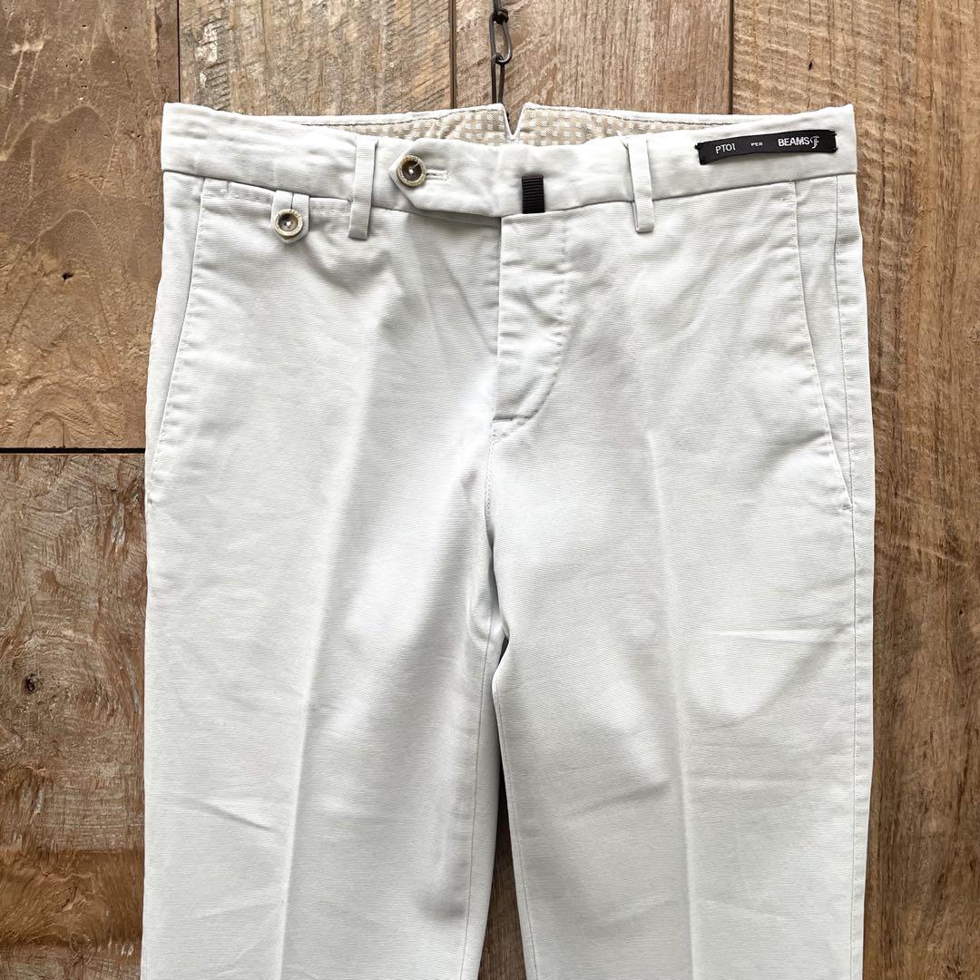 PT01 (ピーティーゼロウーノ) BUSINESS (ビジネス) SUPER SLIM FIT (スーパースリムフィット) Soft Touch  Stretch Cotton Garment Dye ストレッチ コットン スラックス パンツ OFF WHITE (オフホワイト・0020)  2018 秋冬新作 – 正規通販・名古屋のメンズセレクトショップ 