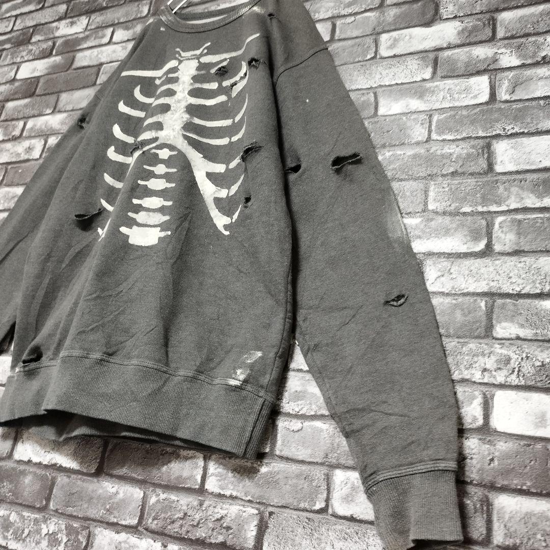 grunge BORN 袖太 ボロスウェット グランジ ペンキ broken