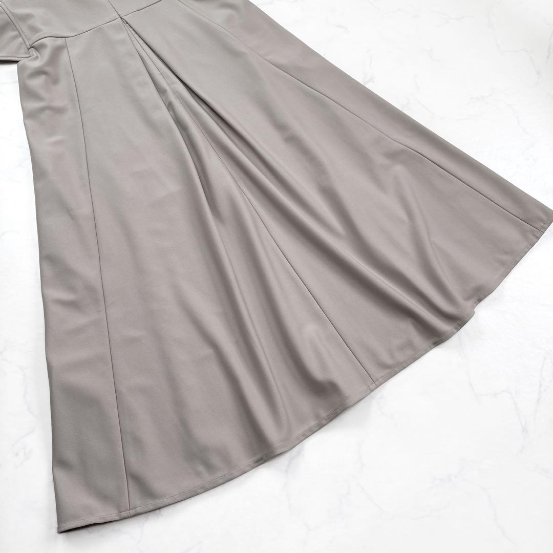 半額 50％OFFの通販 ♡ ルネ Rene ストレッチ ベージュ リボン 34 ワンピース フレア ワンピース