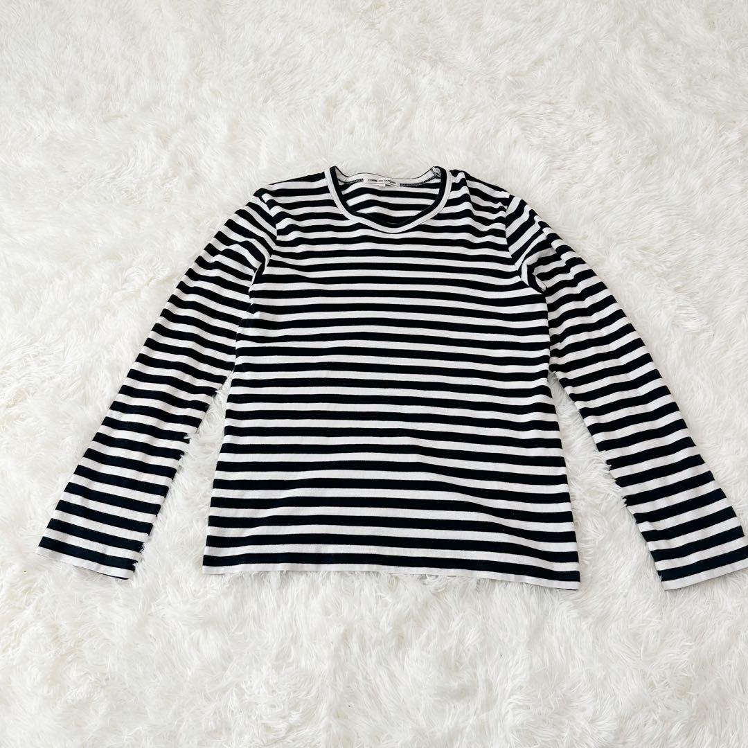 美品 COMME des GARCONS ボーダーカットソー ブラック ホワイト