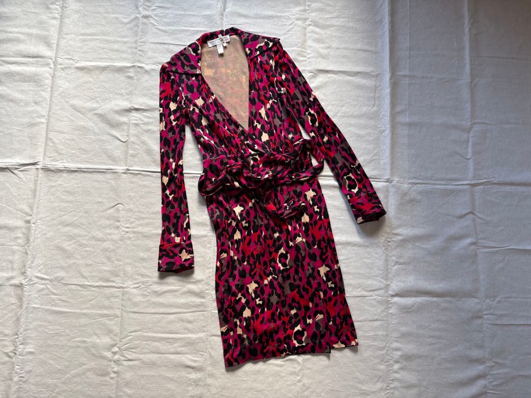 ダイアンフォンファスティンバーグ ヴィンテージ ラップワンピース ピンクM DIANE von FURSTENBERG