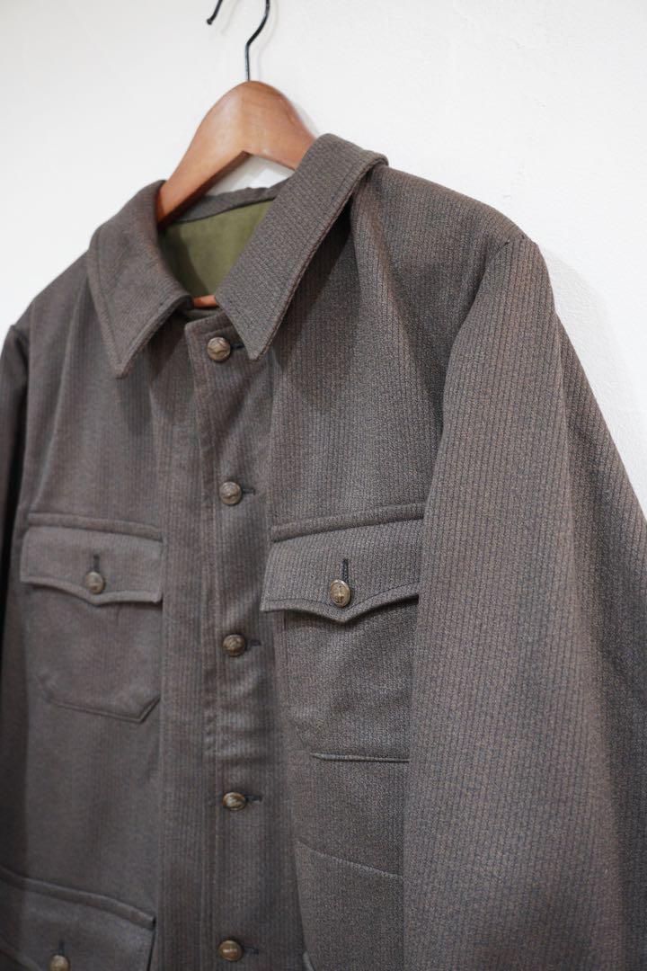 50s ハンティングジャケット コットンピケ ブラウン ごま塩