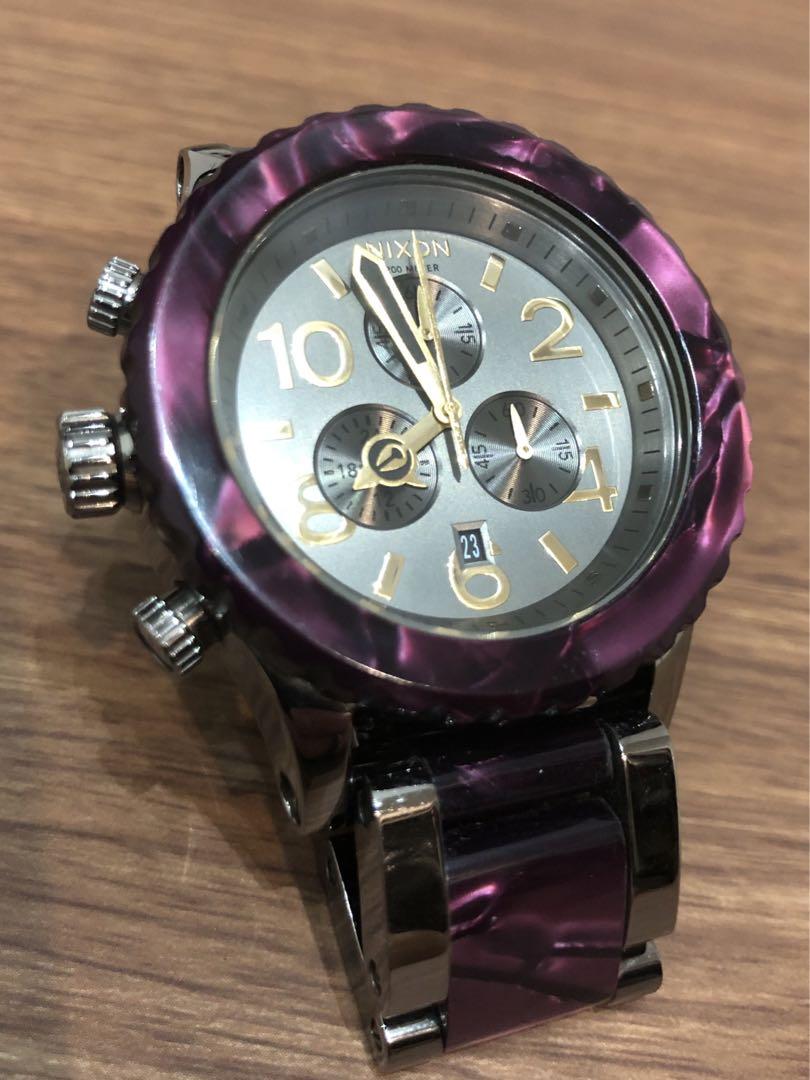 NIXON 腕時計 42-20 CHRONO べっ甲 パープル 最も優遇 www.acr-concept.com