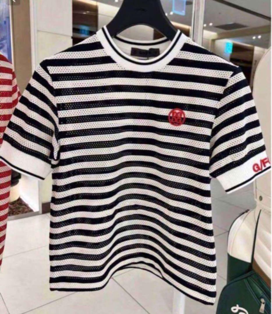 25ジーフォア ゴルフ レディース トップス 半袖 Tシャツ ストライプ人気