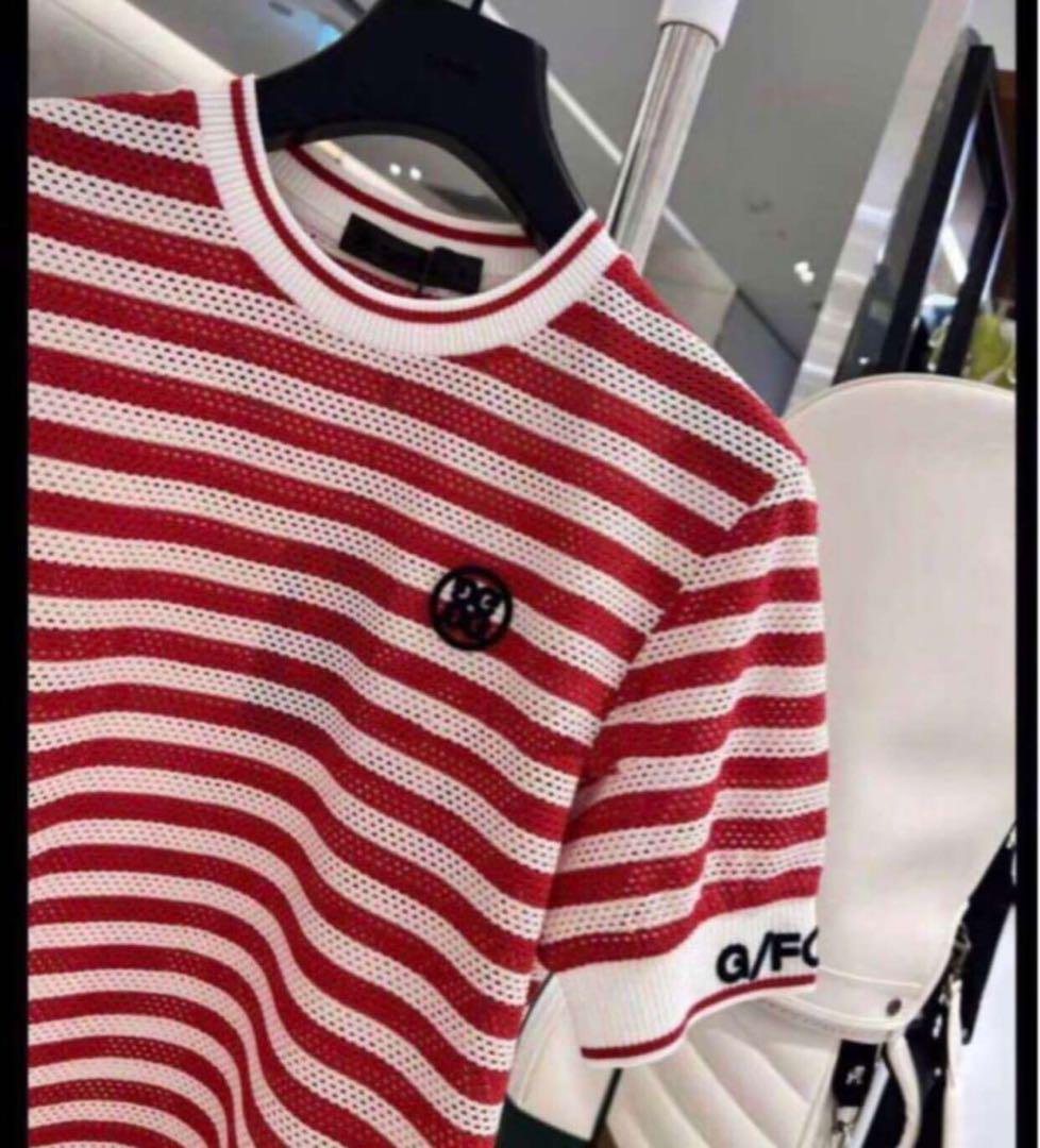 25ジーフォア ゴルフ レディース トップス 半袖 Tシャツ ストライプ人気