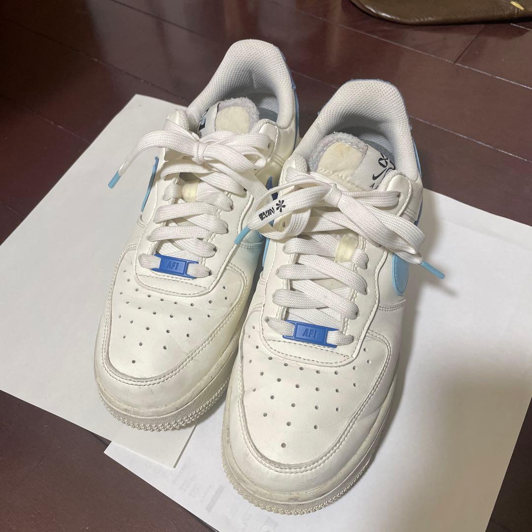 NIKE Air Force 1 ホワイト ブルー24.5cm・NIKE