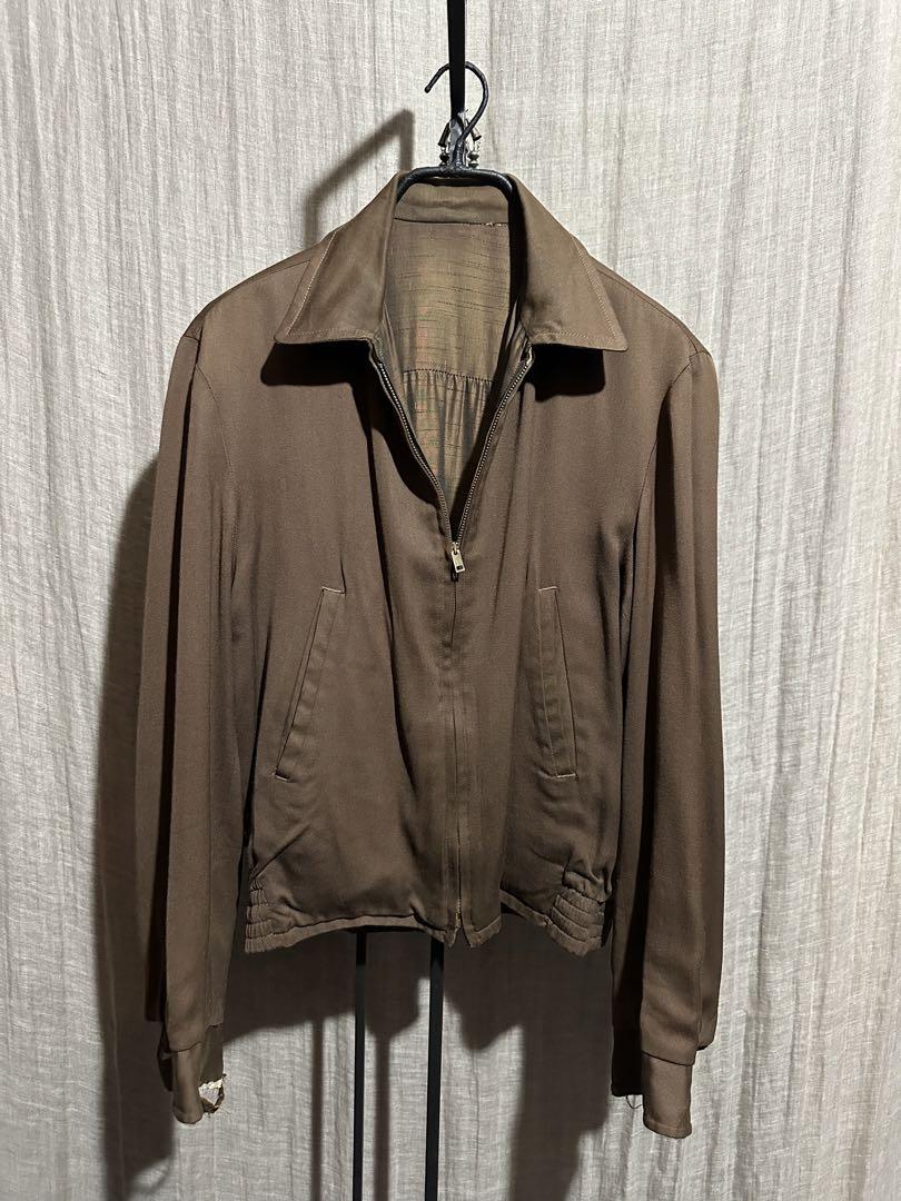 50s 玉虫 ギャバジャン ブラウン リバーシブル