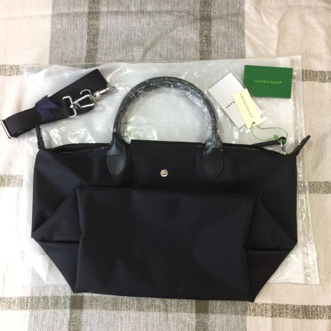 【値下げ】 ネオ ルプリアージュ Longchamp ロンシャン ショルダー ブラック黑 M バッグ